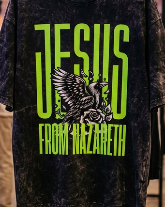 Jesus from Nazareth Unisex Acid Washed Oversized Tee
