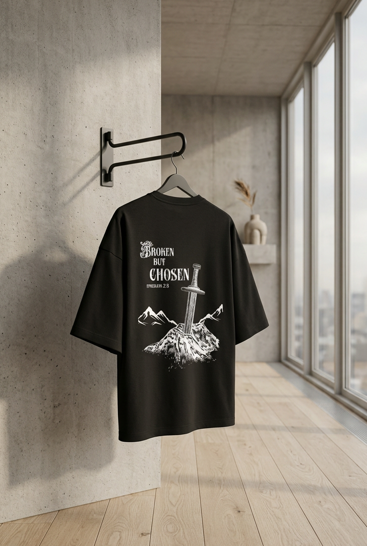 Broken but chosen Unisex Terry Oversized Tee